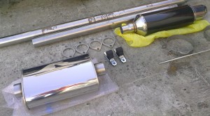 Opel Manta A series 2.5" stainless exhaust system parts.