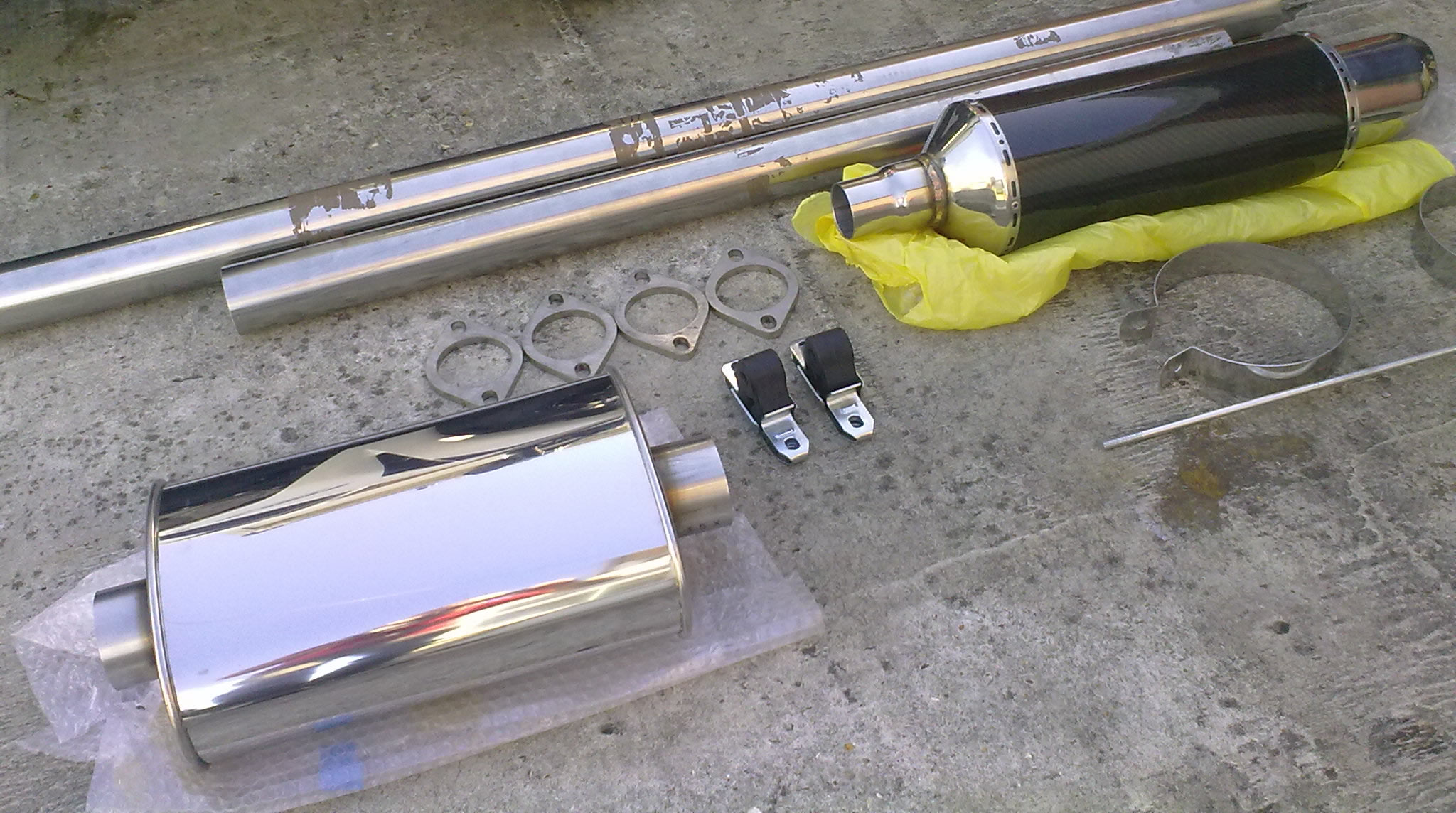 Opel Manta A series 2.5" stainless exhaust system parts.