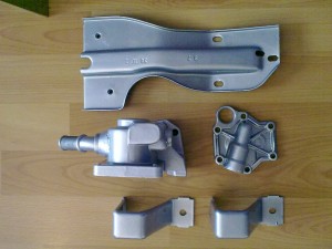 Opel manta A series engine parts powder coated by Rhino Alloys