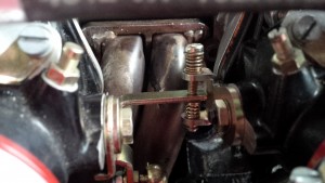 Opel Manta twin throttle body (twin carb) extended throttle linkage