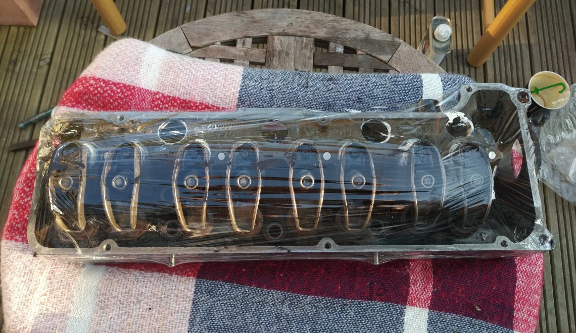 Opel Manta A Series Cylinder Head. Wrapped for storage